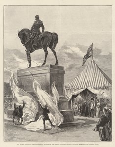 La reine dévoilant la statue équestre du prince consort (Women