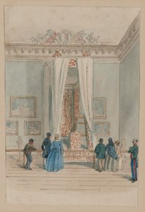 La chambre de la reine avec le lit d