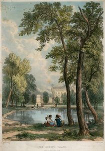 Le palais de la Reine, depuis Green Park en 1836