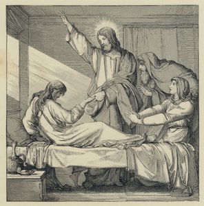 La résurrection de la fille de Jaïre (gravure) - English School