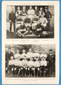 Les Ravensbourne et les Connaught, équipes de football présentées dans The Illustrated Sporting and Dramatic News, 13 février 1892 - English School