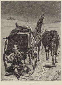 La véritable raison du retard du courrier (gravure)