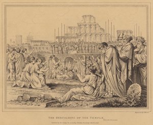 La reconstruction du temple, Esdras (gravure)