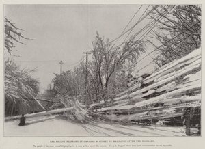 La récente tempête de neige au Canada, une rue à Hamilton après la tempête - English School