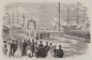 La réception du prince de Galles à Halifax, Nouvelle-Écosse (gravure) - English School