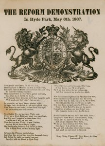 La manifestation pour la réforme à Hyde Park, 6 mai 1867 - English School