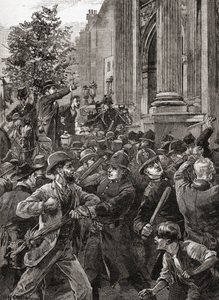 Les réformateurs lors de la manifestation de Hyde Park en 1866 - English School
