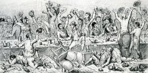 Le Dîner des réformateurs, illustration tirée du Satirist, 1809