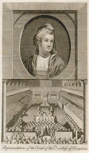 La représentation du procès de la Duchesse de Kingston à Westminster Hall - English School