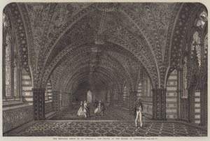 La crypte restaurée de St Stephen, la chapelle des Chambres du Parlement (gravure) - English School