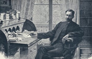 Le Révérend Hugh Price Hughes dans son bureau