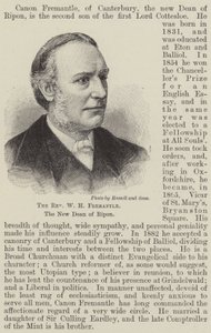 Le révérend W H Fremantle, le nouveau doyen de Ripon (gravure) - English School