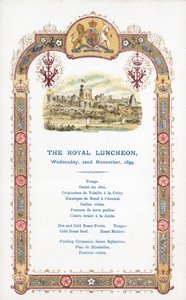 Le déjeuner royal, mercredi 22 novembre 1899, menu - English School