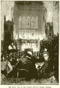 La loge royale dans la chapelle privée de la reine, Windsor - English School