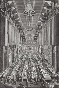 Le banquet royal à Guildhall le 9 novembre 1837 - English School