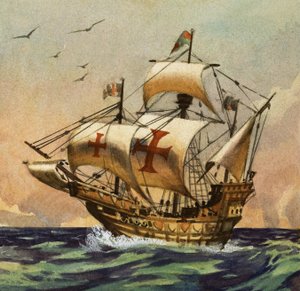 La Santa Maria qui, en 1492, a emmené Colomb vers le Nouveau Monde - English School