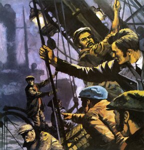 Le Loup de mer. Illustration du livre de Jack London. - English School