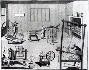La deuxième planche de la fabrication de la laine montrant l