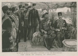 Le Shah et le Prince de Galles remontant la Tamise à bord du Duke of Edinburgh - English School
