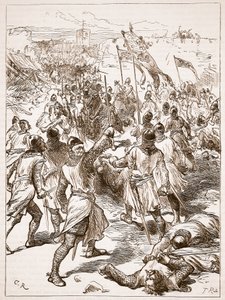 Le siège de Waterford, illustration de Cassells Illustrated History of England - English School