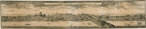 La perspective sud de Londres, après le Grand Incendie de 1666 - English School
