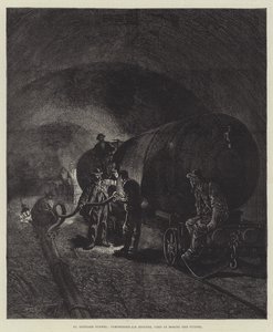 Le tunnel du Saint-Gothard (gravure) - English School