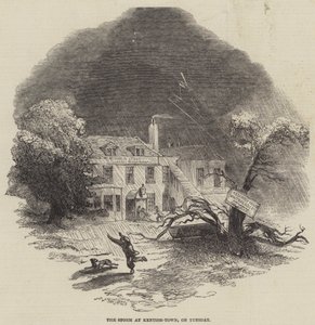 La tempête à Kentish-Town, mardi (gravure) - English School