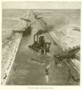 Le canal de Suez : dragues au travail - English School