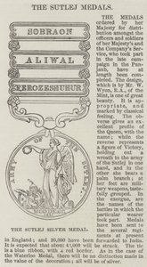 Les médailles de Sutlej (gravure) - English School