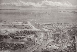 Le port et les docks de Swansea, de The Illustrated London News, 22 octobre 1881 - English School