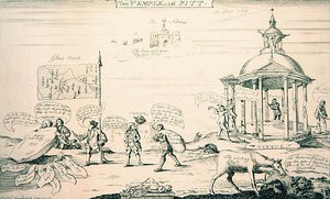 Le Temple et Pitt (gravure) - English School