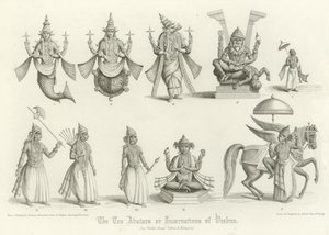 Les Dix Avatars ou incarnations de Vishnu - English School