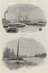 La Tamise, de la Tour à Iffley (lithographie) - English School
