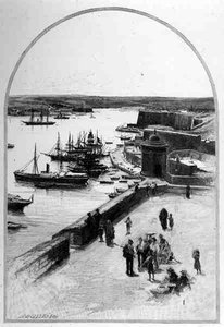 Le sommet du Grand Port, La Valette, Malte, tiré de 