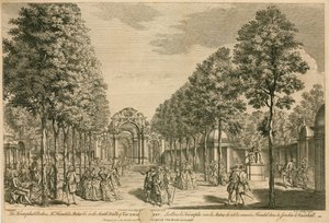 Les Arches Triomphales, la statue de M. Handel, dans la promenade sud des jardins de Vauxhall, Londres