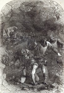Les Troupes de Lord Montacute dans le Passage Souterrain, illustration de 