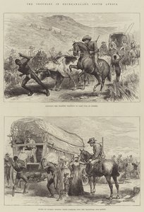 Les troubles au Bechuanaland, Afrique du Sud (gravure) - English School