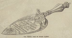 La truelle utilisée par le prince Albert (gravure) - English School