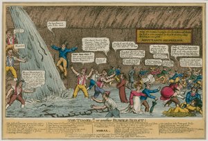 Le tunnel, ou, une autre bulle éclatée ; dessin humoristique