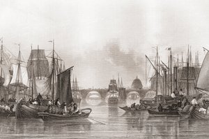 Le Bassin Supérieur, Pool of London, River Thames, Londres, Angleterre - English School