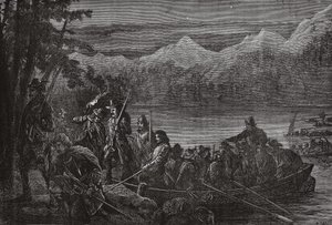 Les Vaudois traversant le lac Léman de nuit, illustration de L