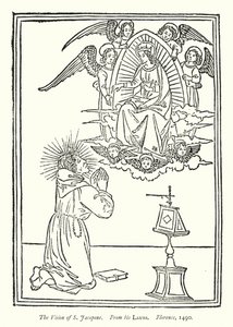La vision de Saint Jacopone, de ses Laudi, Florence - English School