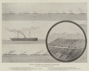 La guerre en Asie orientale, croquis au large de Wei-Hai-Wei (lithographie) - English School