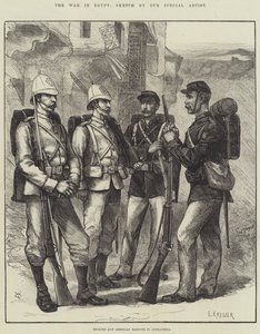 La guerre en Égypte, marines anglais et américains à Alexandrie - English School