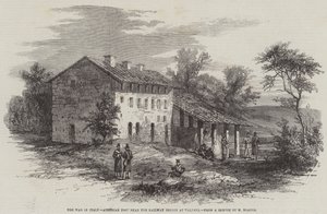 La guerre en Italie, poste autrichien près du pont ferroviaire de Valenza (gravure) - English School