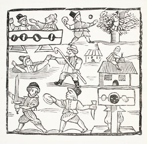 Le voyageur gallois, ou Le Gallois malheureux par Humphrey Cornish, illustration de Chap-books du XVIIIe siècle par John Ashton, pub. 1882