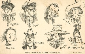 La famille Dam au complet (lithographie) - English School