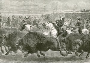Le Wild West à la Grande Exposition Américaine - chasse au bison et au wapiti - English School