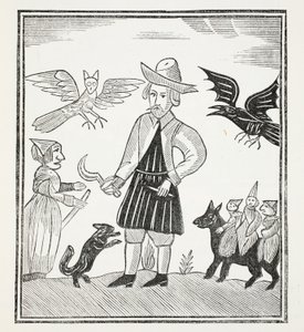 La sorcière des bois, illustration de Chap-books du XVIIIe siècle par John Ashton, pub. 1882 - English School