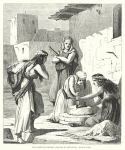 Les femmes de Chaldée réduites en servitude, Isaïe XLVII (gravure) - English School